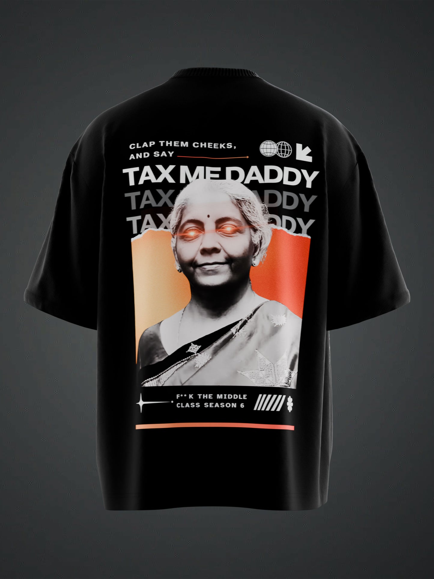 TAX ME DADDY BACK PRINT OVERSIZED T-SHIRT