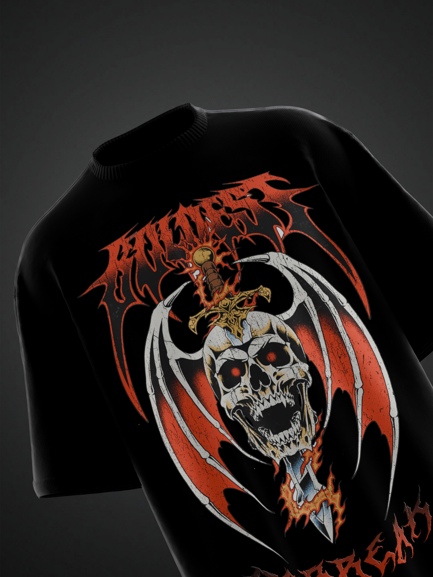 SKULL SWORD OVERSIZED TSHIRT