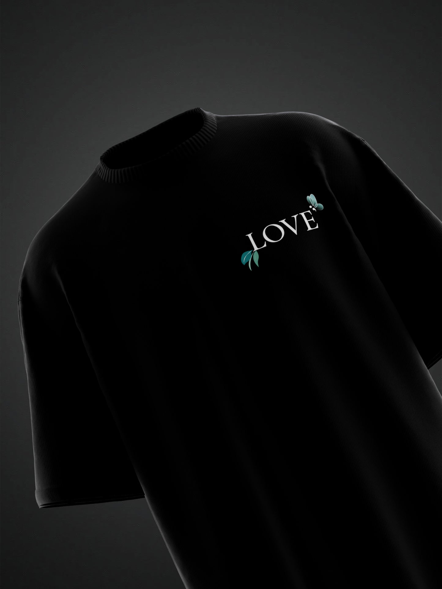LOVE BLOSSOM BLACK OVERSIZED TSHIRT