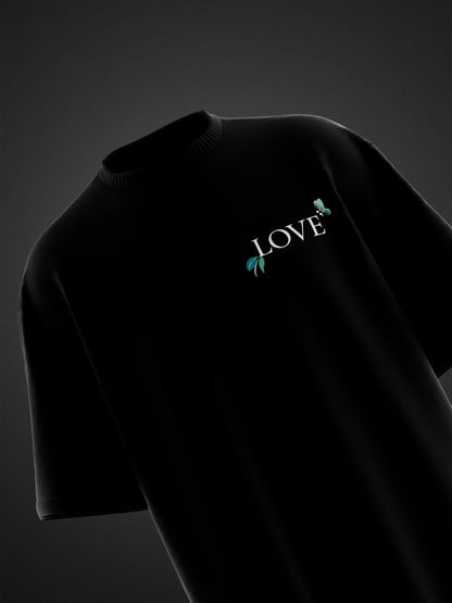 LOVE BLOSSOM BLACK OVERSIZED TSHIRT