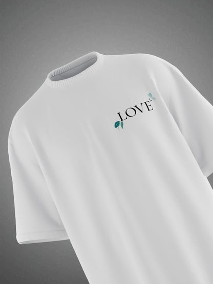 LOVE BLOSSOM WHITE OVERSIZED TSHIRT
