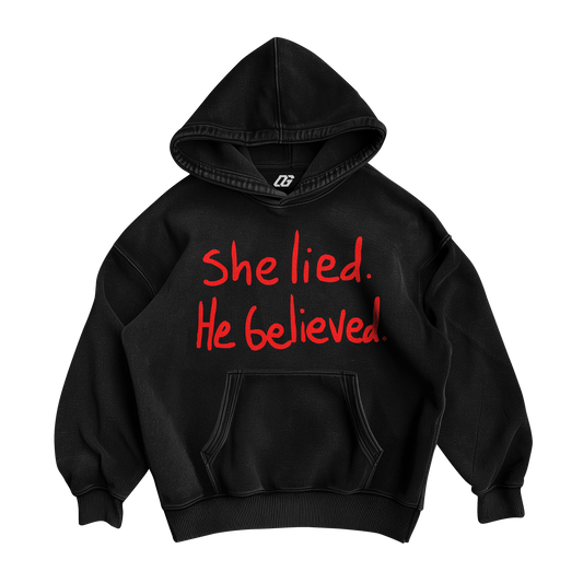 SHE LIED OVERSIZED HOODIE